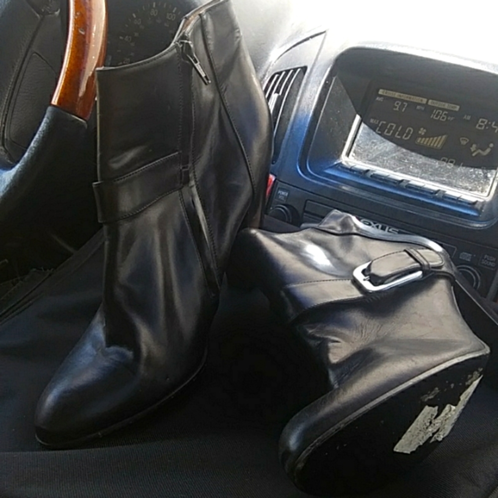 Cole haan buckle ankle boot